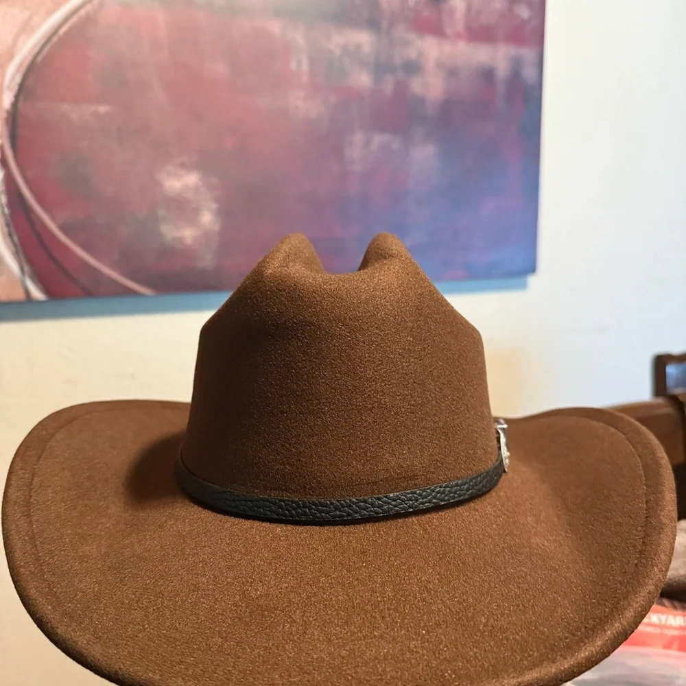 Brown Cowboy Hat with Black Band - Picture 2 of 4